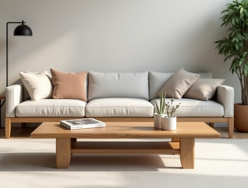 Stylish wooden coffee table with minimalist design