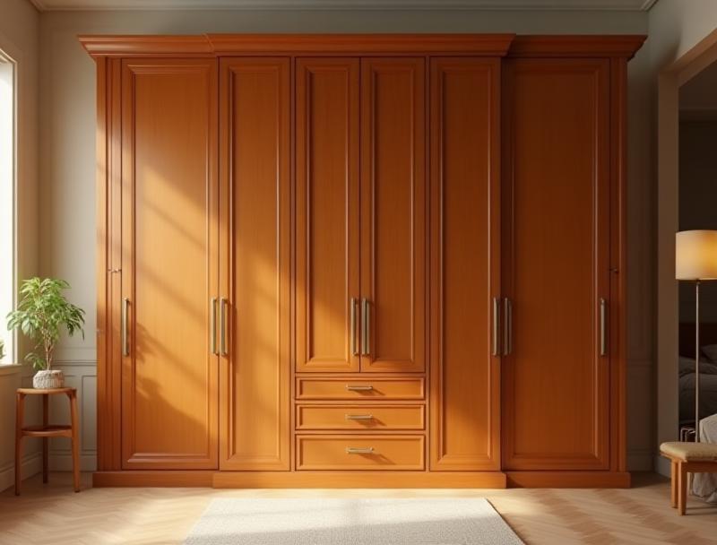 Large wooden wardrobe cabinet