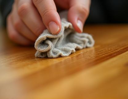 Hand applying finish to wooden surface